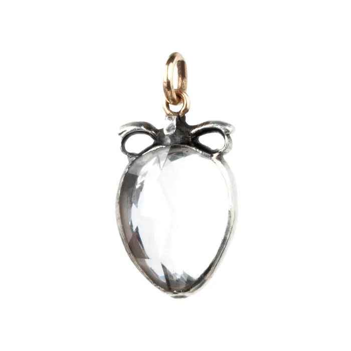 Bell Bird Antiques Necklaces Georgian Era Double Side Rock Crystal Pendant