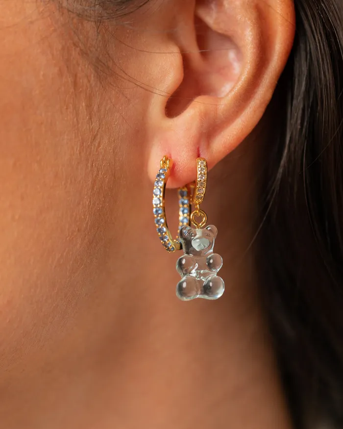 Rings Mini Serena Hoops Adriatic blue Crystal Haze Jewelry