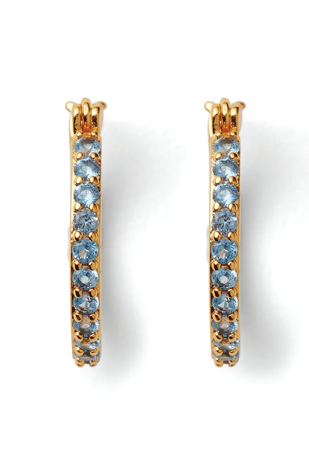 Rings Mini Serena Hoops Adriatic blue Crystal Haze Jewelry