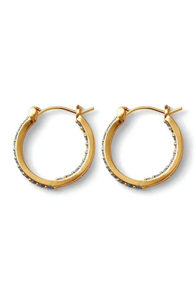 Rings Mini Serena Hoops Adriatic blue Crystal Haze Jewelry