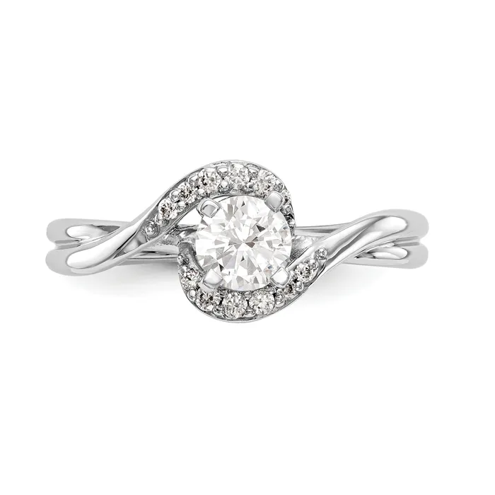 14k White Gold 110 Ct Lab Grown Diamond VSSI G Peg Set Engagement Ring Goldia Rings