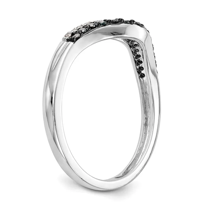 Goldiacom Rings 14k White Gold Blue White Real Diamond Band