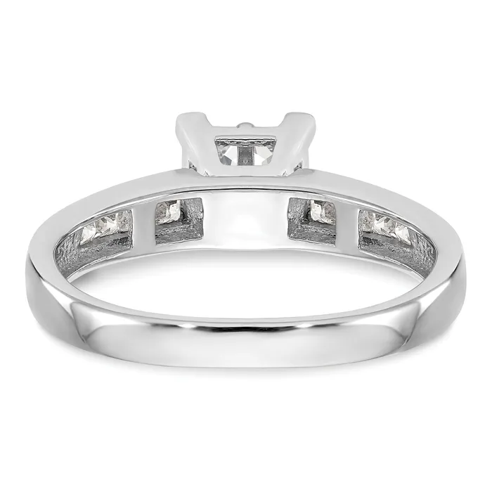 Goldia Rings 015ct CZ Solid Real 14K White Gold Complete Cluster Engagement Ring