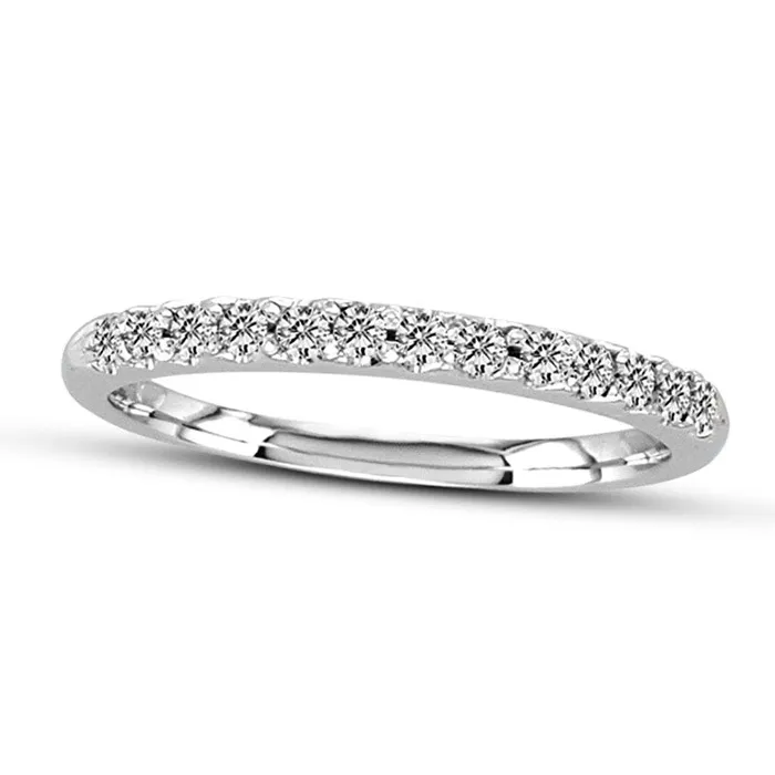 Goldia Rings 020 CT TW Natural Diamond Wedding Band in Solid 14K White Gold ISI2 Goldia Rings 020 CT TW Natural Diamond Wedding Band in Solid 14K White Gold ISI2