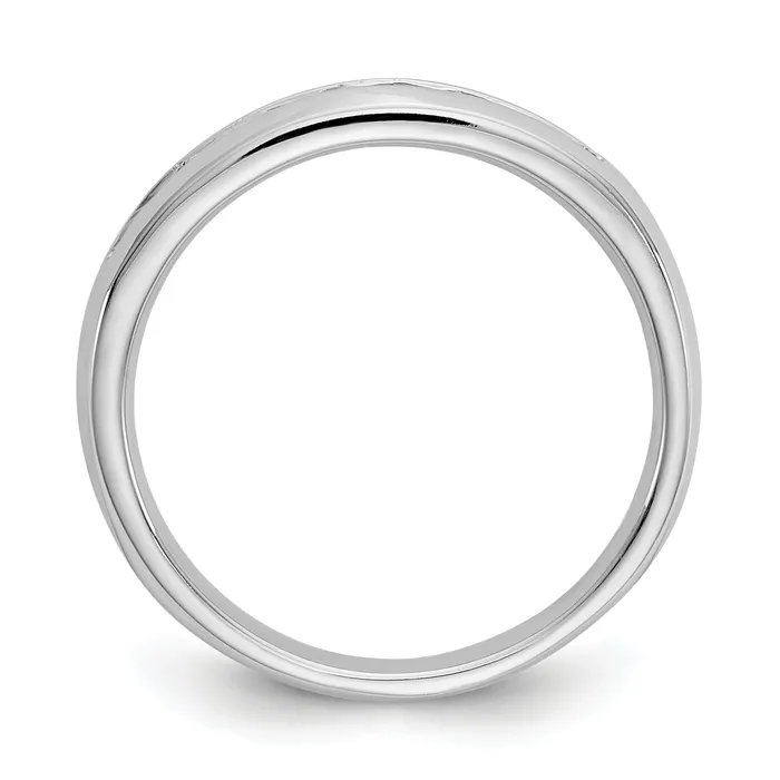 Goldia Rings 032ct CZ Solid Real 14K White Gold 9Stone Channel Wedding Band Ring