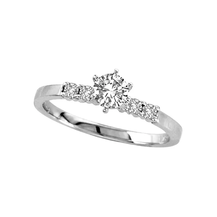 Goldia Rings 050 CT TW Natural Diamond Engagement Ring in Solid 14K White Gold Goldia Rings 050 CT TW Natural Diamond Engagement Ring in Solid 14K White Gold