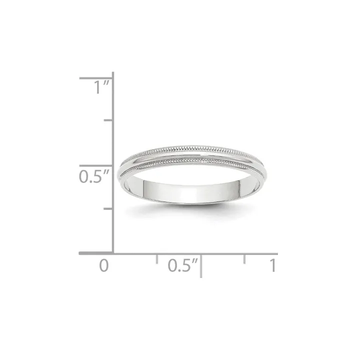 Goldia Rings Solid 14K White Gold 3mm Light Weight Milgrain Half Round MensWomens Wedding Band Ring Size 65 Goldia Rings Solid 14K White Gold 3mm Light Weight Milgrain Half Round MensWomens Wedding Band Ring Size 65