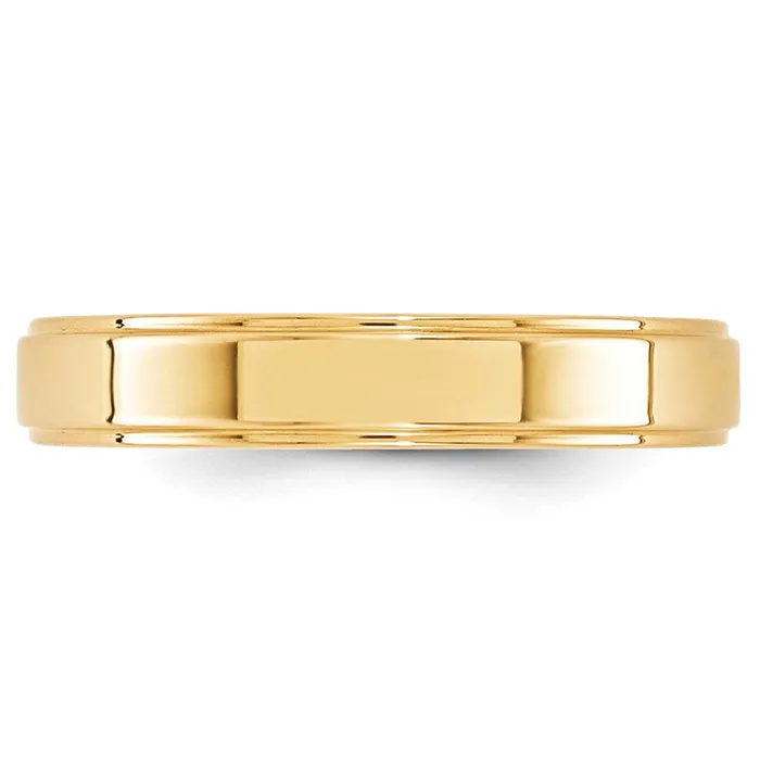 Goldia Rings Solid 18K Yellow Gold 4mm Flat with Step Edge MensWomens Wedding Band Ring Size 115 Goldia Rings Solid 18K Yellow Gold 4mm Flat with Step Edge MensWomens Wedding Band Ring Size 115