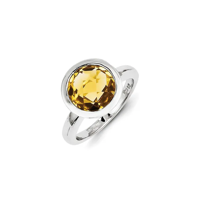 Goldia Rings Sterling Silver Citrine Ring