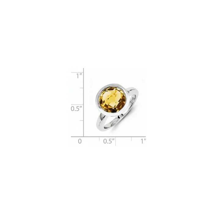 Goldia Rings Sterling Silver Citrine Ring