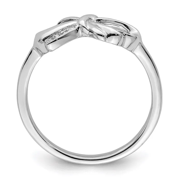 Goldia Rings Sterling Silver Rhodium Plated Diamond Bow Ring