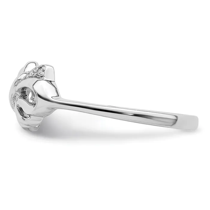 Goldia Rings Sterling Silver Rhodium Plated Diamond Bow Ring