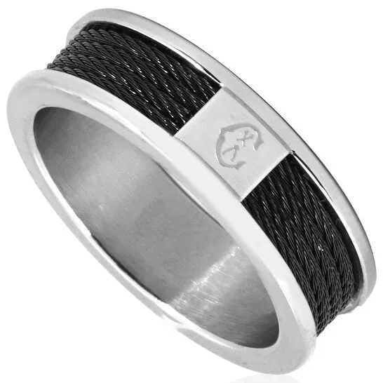 JMS always Rings Original Charriol Forever Stainless Steel Black PVD Cable Ring JMS always Rings Original Charriol Forever Stainless Steel Black PVD Cable Ring