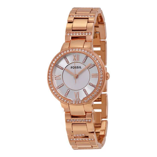 JMS always Rings Original Fossil Virginia Silver Dial Rose Goldtone Ladies Watch ES3284 JMS always Rings Original Fossil Virginia Silver Dial Rose Goldtone Ladies Watch ES3284