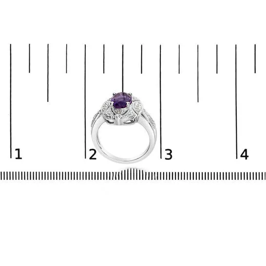 JMS always Rings Original Haus of Brilliance 925 Sterling Silver 9x7mm Oval Purple Amethyst and Diamond Accent Art Deco Style Cocktail Ring IJ Color I1I2 Clarity JMS always Rings Original Haus of Brilliance 925 Sterling Silver 9x7mm Oval Purple Amethyst and Diamond Accent Art Deco Style Cocktail Ring IJ Color I1I2 Clarity