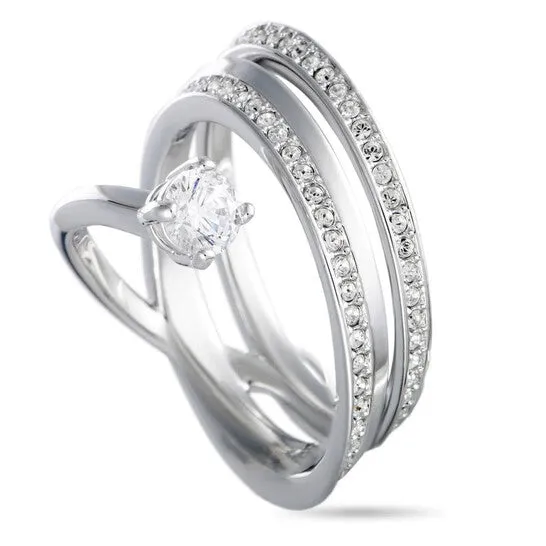 JMS always Rings Original Swarovski Fresh RhodiumPlated Crystal Swirl Ring JMS always Rings Original Swarovski Fresh RhodiumPlated Crystal Swirl Ring