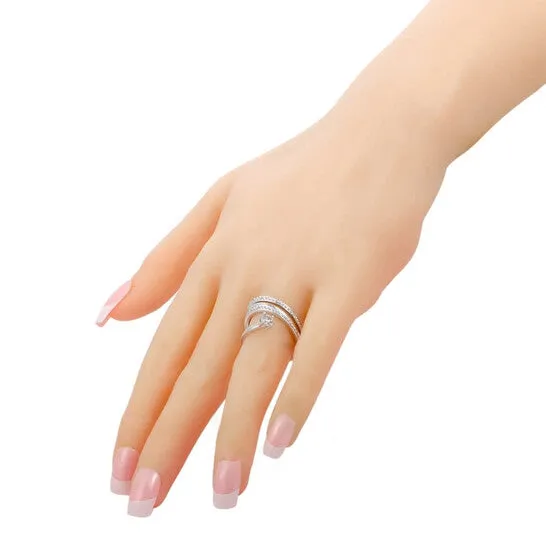 JMS always Rings Original Swarovski Fresh RhodiumPlated Crystal Swirl Ring JMS always Rings Original Swarovski Fresh RhodiumPlated Crystal Swirl Ring