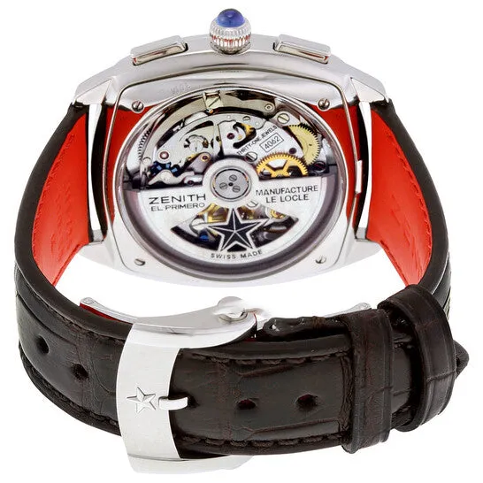 JMS always Watches Original Zenith Heritage Star Open Silver Dial Brown Leather Ladies Watch 161925406201C725