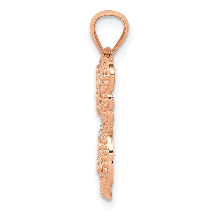 Necklaces Goldia 14k Rose Gold wRhodium Diamondcut Butterfly Pendant