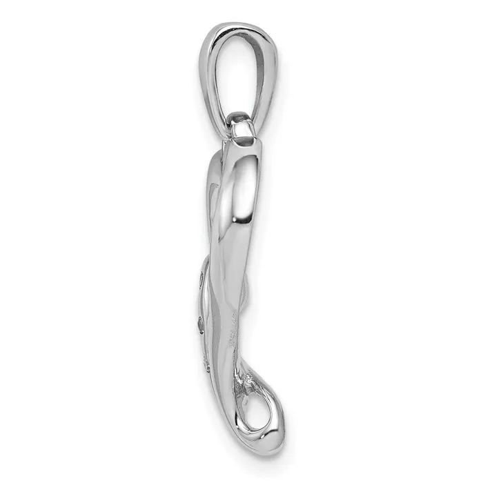 Necklaces Goldia Sterling Silver Rhodium u0026 Diamond Polished Double Heart Pendant