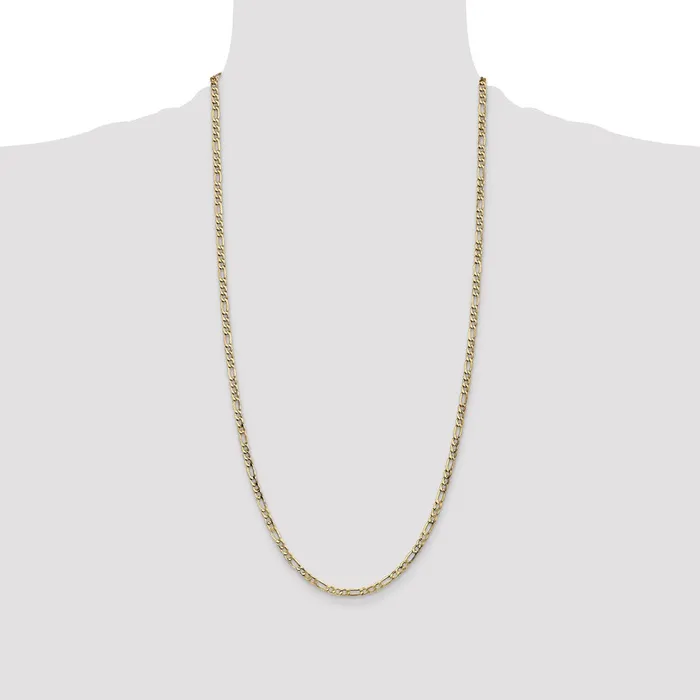 Necklaces MDS 14K Yellow Gold 28 inch 35mm SemiSolid Figaro with Lobster Clasp Chain Necklace Necklaces MDS 14K Yellow Gold 28 inch 35mm SemiSolid Figaro with Lobster Clasp Chain Necklace