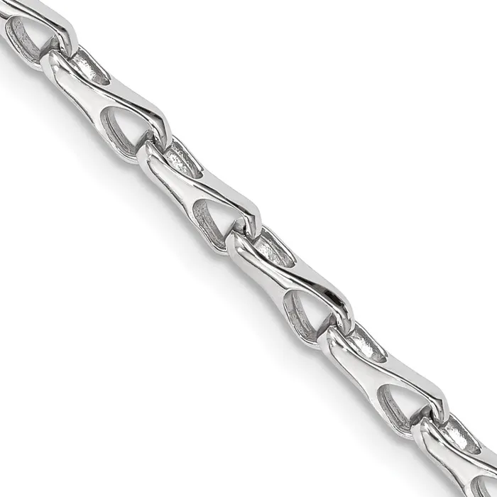 Necklaces Solid 14K White Gold 20 inch 35mm Hand Polished Fancy Link with Lobster Clasp Chain Necklace MDS