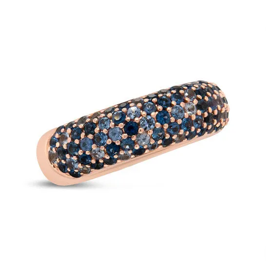 Original Haus of Brilliance 18K Rose Gold Multi Row Blue Sapphire Domed Top Band Ring Ring Size 7 JMS always Rings Original Haus of Brilliance 18K Rose Gold Multi Row Blue Sapphire Domed Top Band Ring Ring Size 7 JMS always Rings
