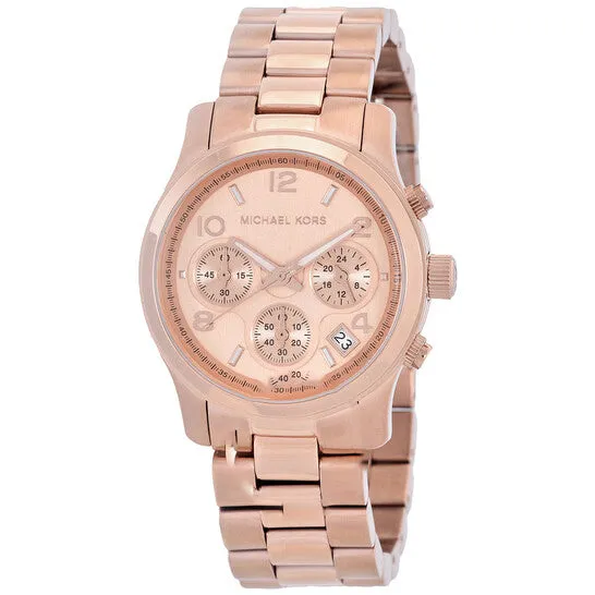 Original Michael Kors Runway Chronograph Quartz Rose Gold Dial Watch MK7324 JMS always Watches