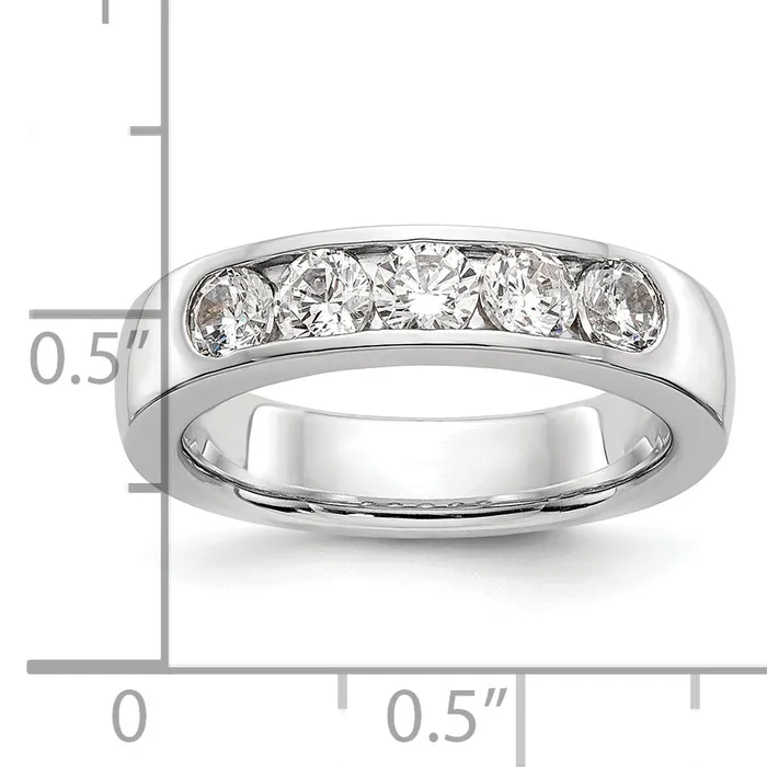 Rings Goldia 100ct CZ Solid Real 14K White Gold 537mm Stone Channel Wedding Band Ring