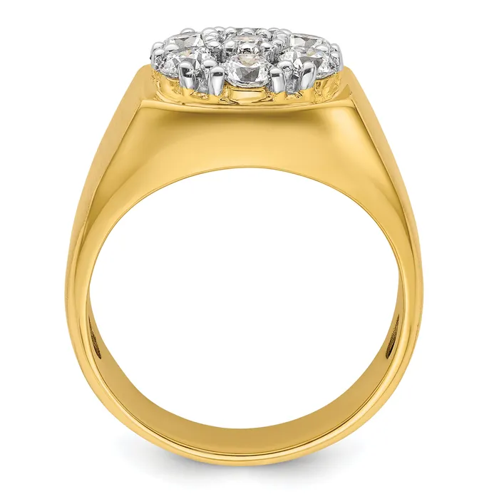 Rings Goldia 14k TwoTone 1 38 Ct Lab Grown Diamond VSSI G Mens Cluster Ring