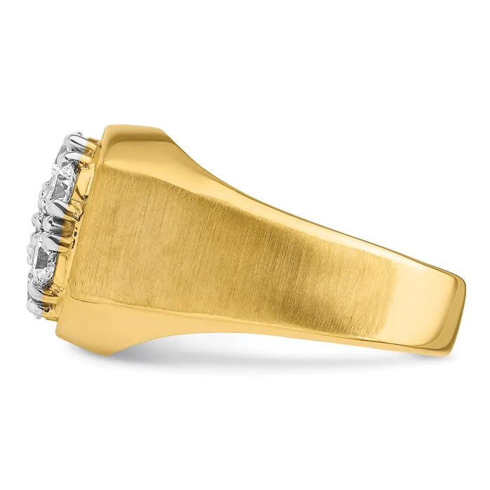 Rings Goldia 14k TwoTone 1 38 Ct Lab Grown Diamond VSSI G Mens Cluster Ring