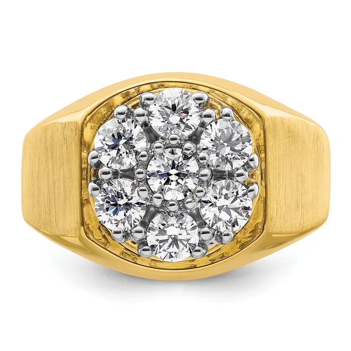 Rings Goldia 14k TwoTone 1 38 Ct Lab Grown Diamond VSSI G Mens Cluster Ring