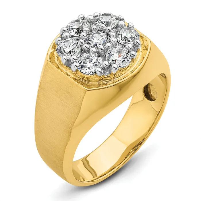 Rings Goldia 14k TwoTone 1 38 Ct Lab Grown Diamond VSSI G Mens Cluster Ring