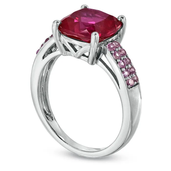 Rings Goldia 90mm LabCreated Ruby and Pink Sapphire Ring in Sterling Silver