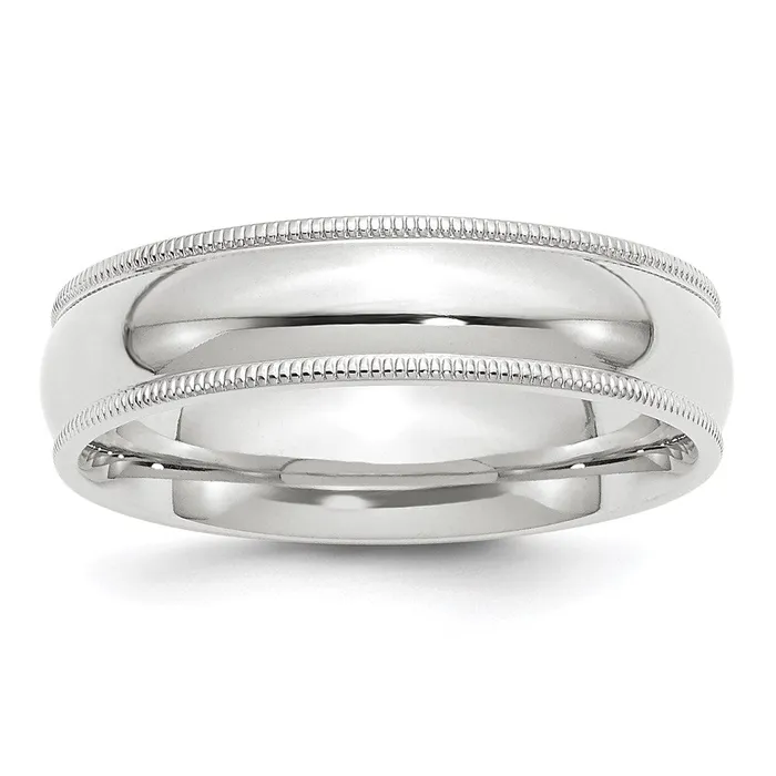 Rings Goldia Solid 10K White Gold 6mm Milgrain Comfort Fit MensWomens Wedding Band Ring Size 125 Rings Goldia Solid 10K White Gold 6mm Milgrain Comfort Fit MensWomens Wedding Band Ring Size 125