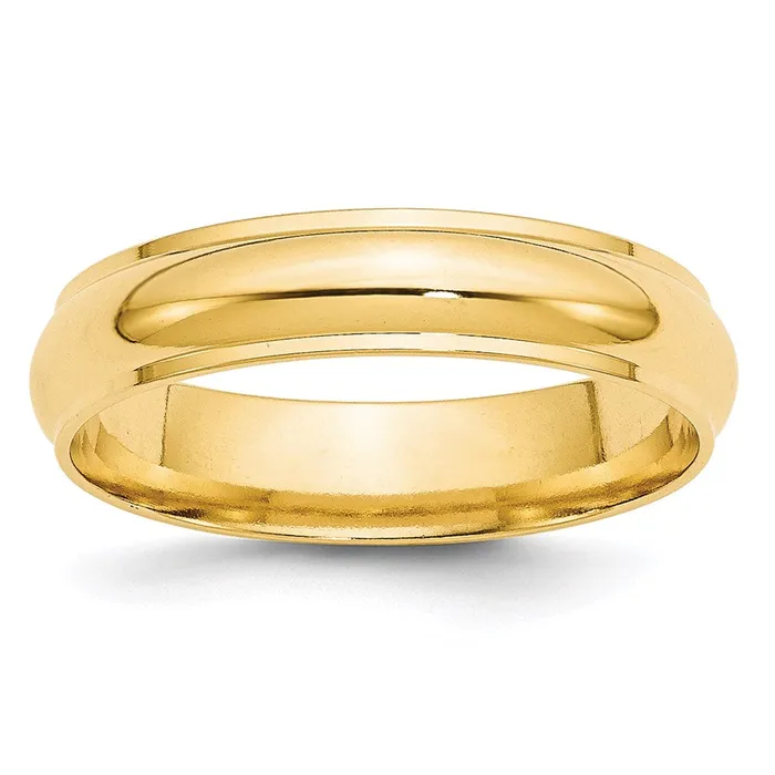 Rings Goldia Solid 10K Yellow Gold 5mm Half Round with Edge MensWomens Wedding Band Ring Size 8 Rings Goldia Solid 10K Yellow Gold 5mm Half Round with Edge MensWomens Wedding Band Ring Size 8