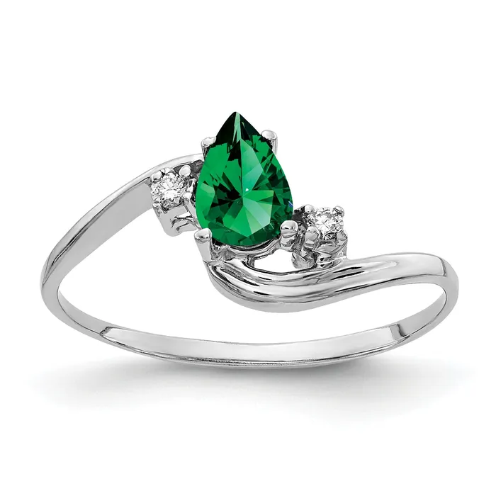 Rings Goldia Solid 14k White Gold 6x4mm Pear Mount St Helens A Simulated CZ Ring Rings Goldia Solid 14k White Gold 6x4mm Pear Mount St Helens A Simulated CZ Ring