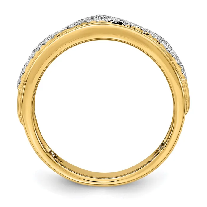 Rings Goldia Solid 14k Yellow Gold Polished Triangle Band Simulated CZ Ring
