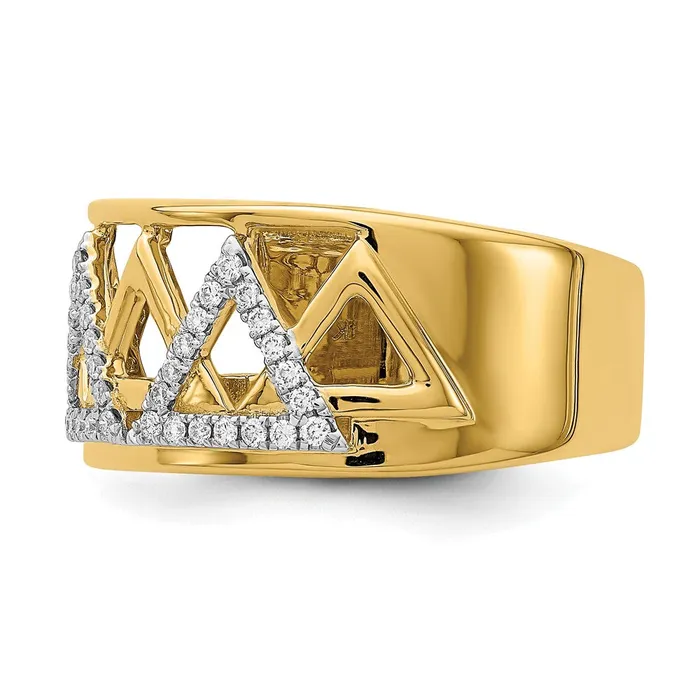 Rings Goldia Solid 14k Yellow Gold Polished Triangle Band Simulated CZ Ring