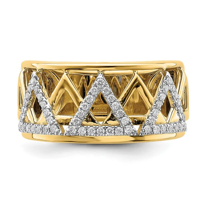 Rings Goldia Solid 14k Yellow Gold Polished Triangle Band Simulated CZ Ring
