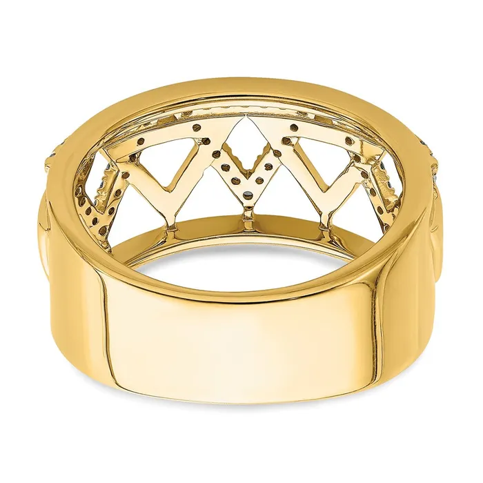 Rings Goldia Solid 14k Yellow Gold Polished Triangle Band Simulated CZ Ring