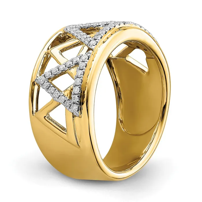Rings Goldia Solid 14k Yellow Gold Polished Triangle Band Simulated CZ Ring
