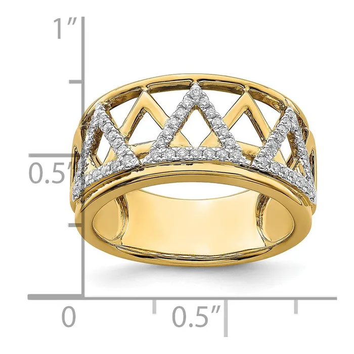 Rings Goldia Solid 14k Yellow Gold Polished Triangle Band Simulated CZ Ring