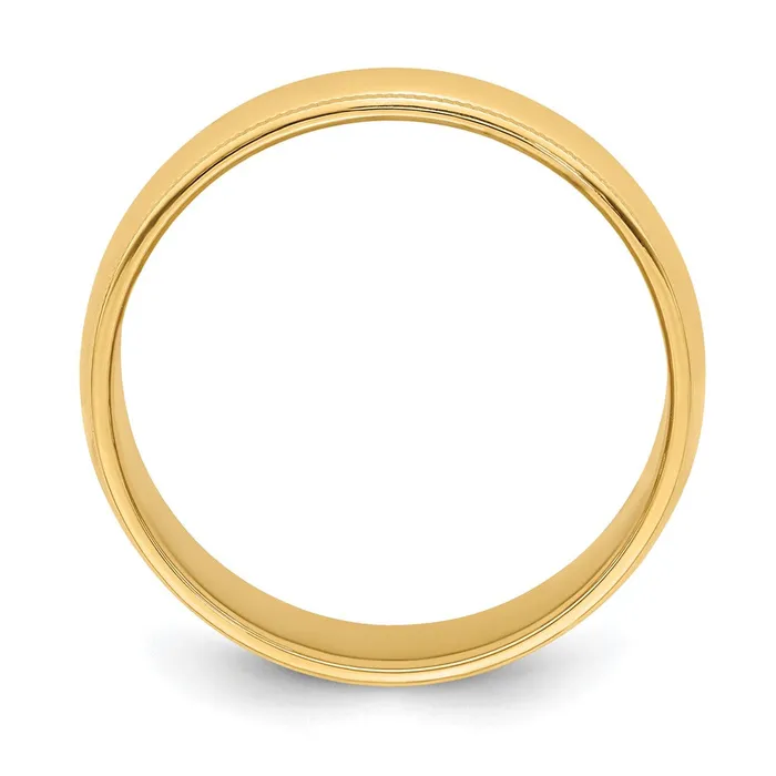 Rings Goldia Solid 18K Yellow Gold 6mm Milgrain HalfRound Wedding MensWomens Wedding Band Ring Size 4
