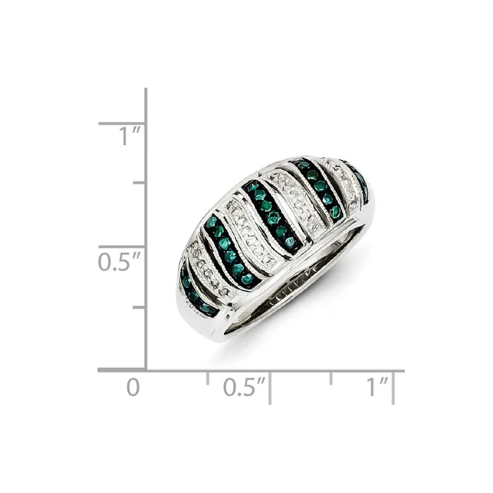 Rings Goldia Sterling Silver Blue Diamond Fancy Swirl Design Ring