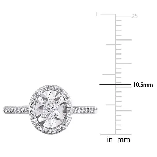 Rings JMS always Original Amour 13 CT TW Oval and RoundCut Diamond Ring in 14k White Gold Rings JMS always Original Amour 13 CT TW Oval and RoundCut Diamond Ring in 14k White Gold