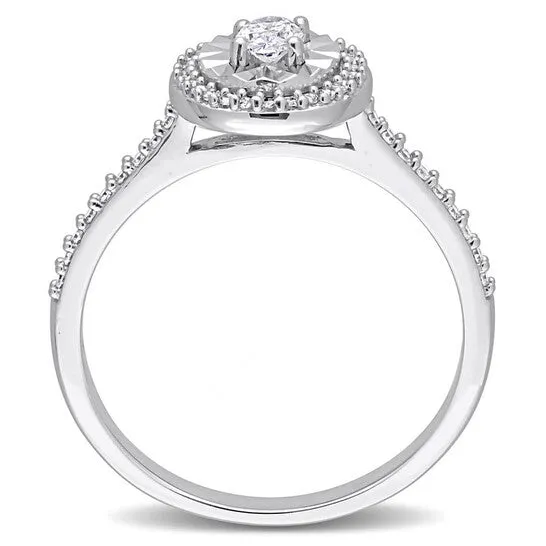 Rings JMS always Original Amour 13 CT TW Oval and RoundCut Diamond Ring in 14k White Gold Rings JMS always Original Amour 13 CT TW Oval and RoundCut Diamond Ring in 14k White Gold