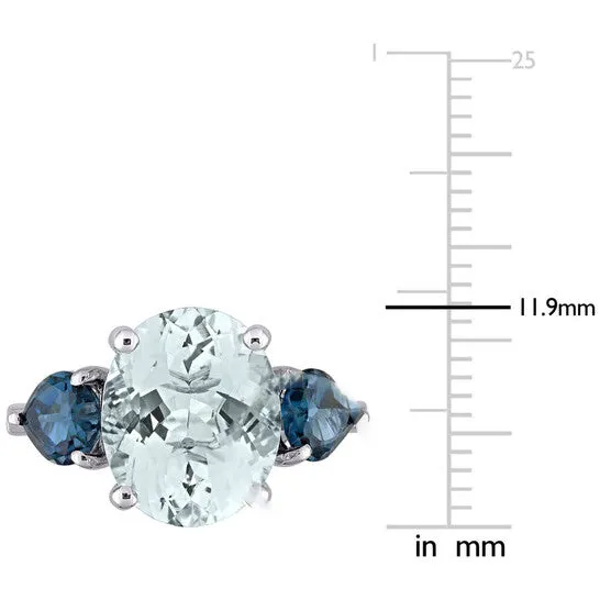Rings Original Amour 005 CT TDW Diamond and 5 16 CT TGW Ice Aquamarine and London Blue Topaz Cocktail Ring in Sterling Silver JMS always Rings Original Amour 005 CT TDW Diamond and 5 16 CT TGW Ice Aquamarine and London Blue Topaz Cocktail Ring in Sterling Silver JMS always