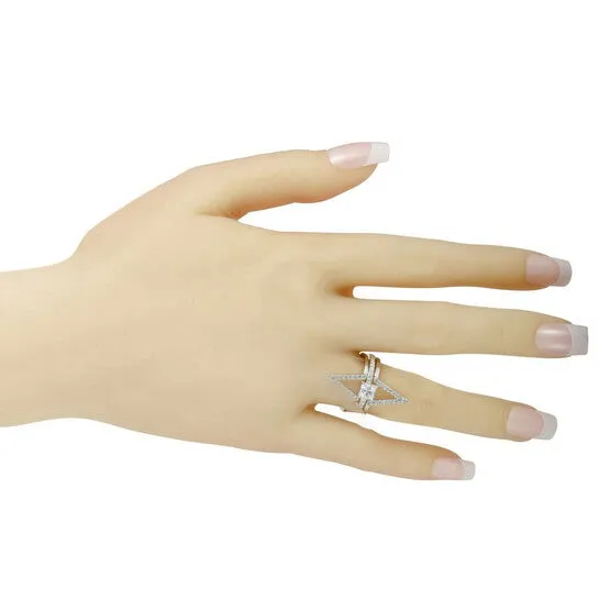 Rings Original Swarovski Funk Rhodium Plated Crystal Three Ring Set JMS always Rings Original Swarovski Funk Rhodium Plated Crystal Three Ring Set JMS always