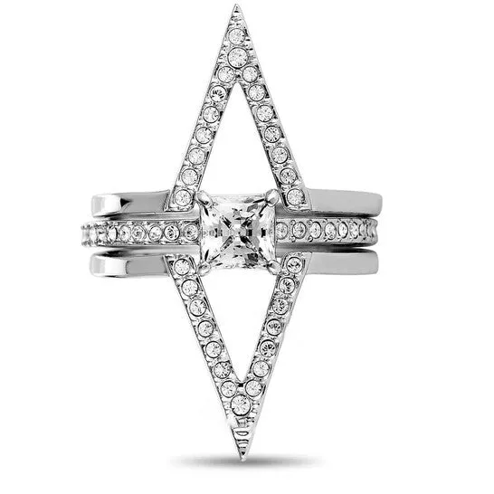Rings Original Swarovski Funk Rhodium Plated Crystal Three Ring Set JMS always Rings Original Swarovski Funk Rhodium Plated Crystal Three Ring Set JMS always